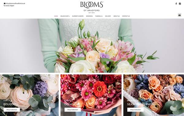 Blooms of Bradford website example