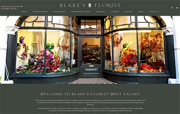 Blake's Florist website example