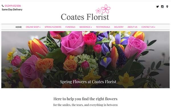 Coates Florist website example
