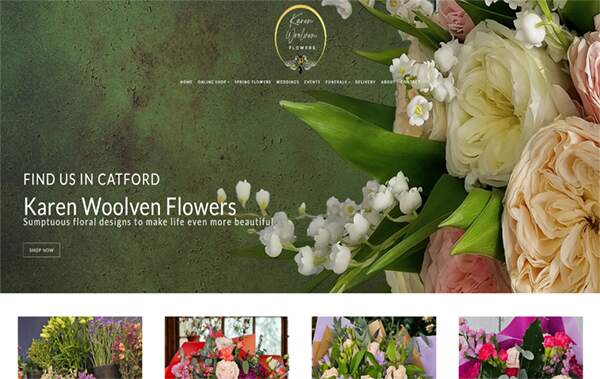 Karen Woolven Flowers website example