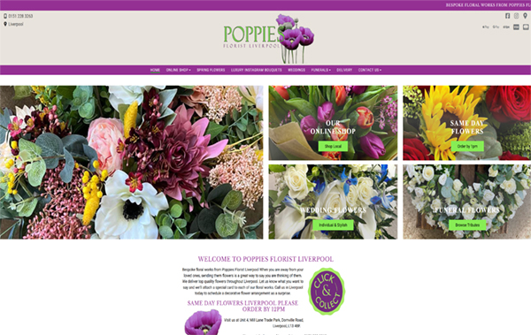 Poppies Florist website example