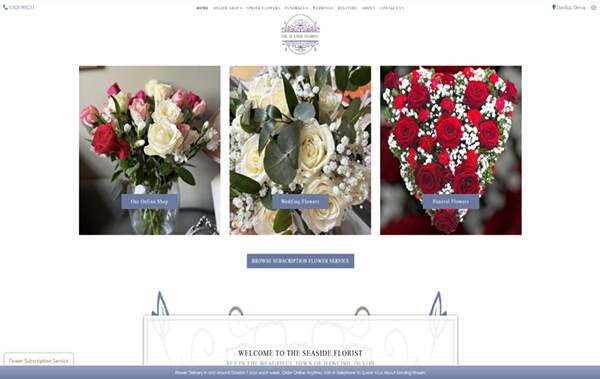 The Seaside Florist website example