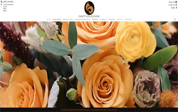 Crafty Fox florist website example in Ireland