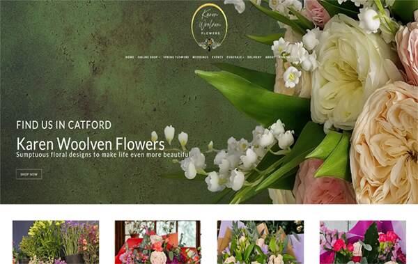Karen Woolven Flowers website example