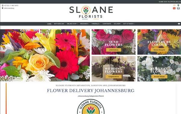 Sloane Florists website example in South Africa